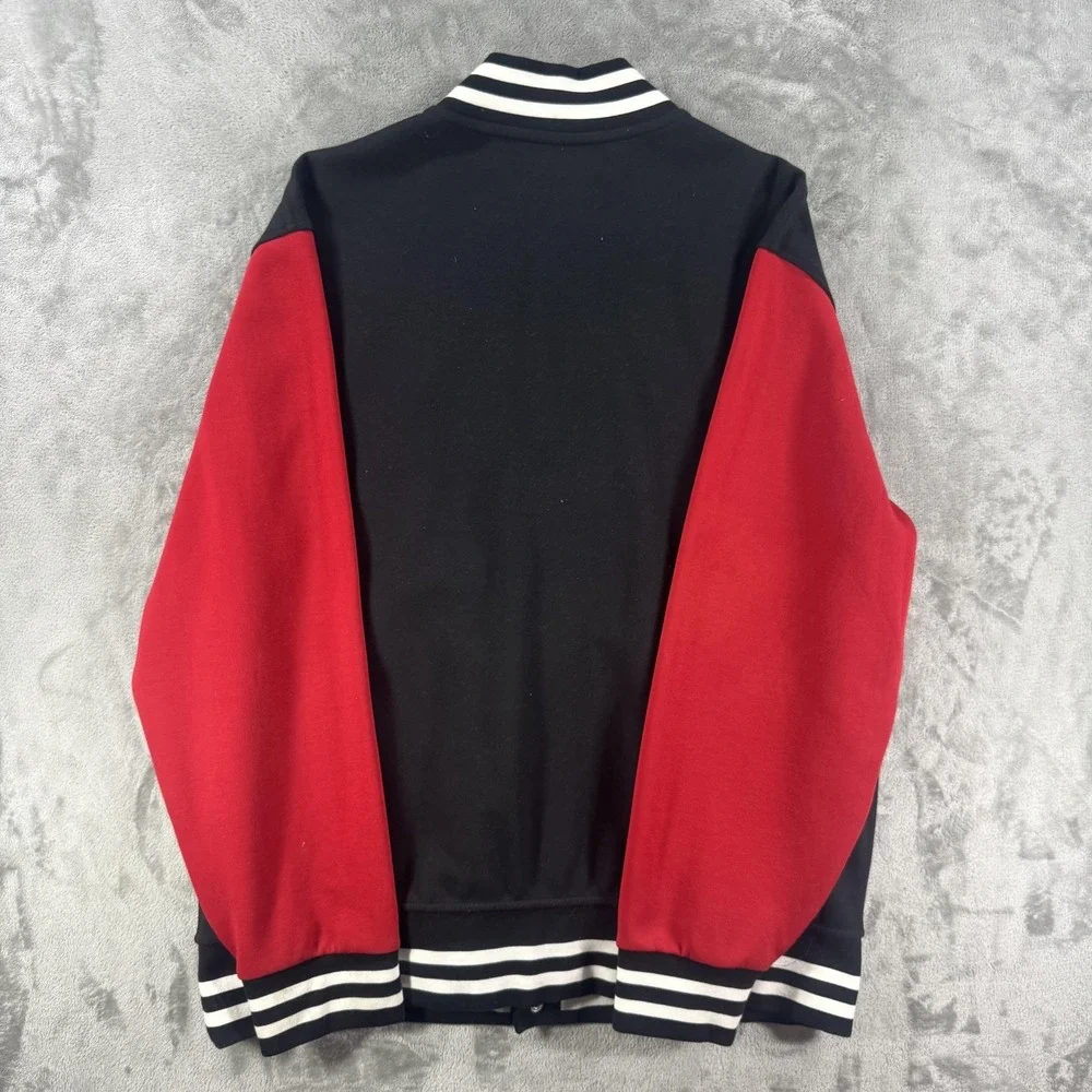 Polo Ralph Lauren Jacket Mens XL Black Red Fleece Varsity P Wing Track College